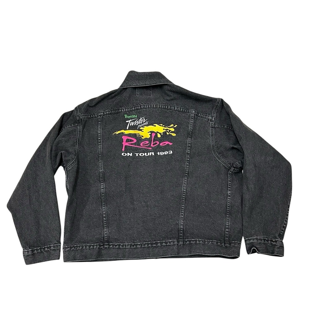 Reba‎ McEntire 1993 Concert Tour Black Denim Jean Jacket Big Smith Women's XL